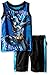 DC Comics Little Boys 2 Piece Batman Dazzle Muscle Top and Short Set, Blue, 6