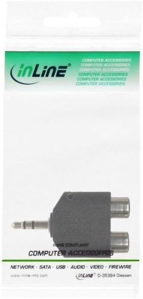 InLine 99302 Audio Adapter, 3.5 mm Jack Plug to 2x RCA Female, Stereo, Black - Image 4