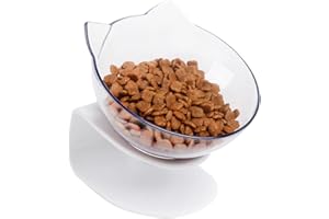 Skrtuan Cat Bowls Cat Dog Food Bowls, Creative Non-Slip Base Bowl Dog Bowl Cat Bowl for Food Water with Raised Stand, 15° Tilted Pet Bowl Stress-Free Suit for Dogs Cats Rabbits