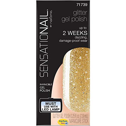 SensatioNail gel color, Gold Glitter