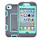 iPhone 4s case, iPhone 4 case, MagicSky Robot Series Hybrid Armor Defender Case Cover with Kickstand for Apple iPhone 4/4S - Cyan/Grey