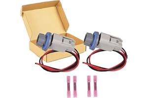 Lanphitus 2 Set Rear License Plate Light Lamp Bulb Socket Connector Wiring Pigtail Harness Kit for Ford F-150 2004-2021 Range