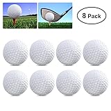 TOYMYTOY 8pcs Plastic Golf Balls Game Toy Balls Indoor Outdoor Practice Balls for Kids Children Golfer (White)