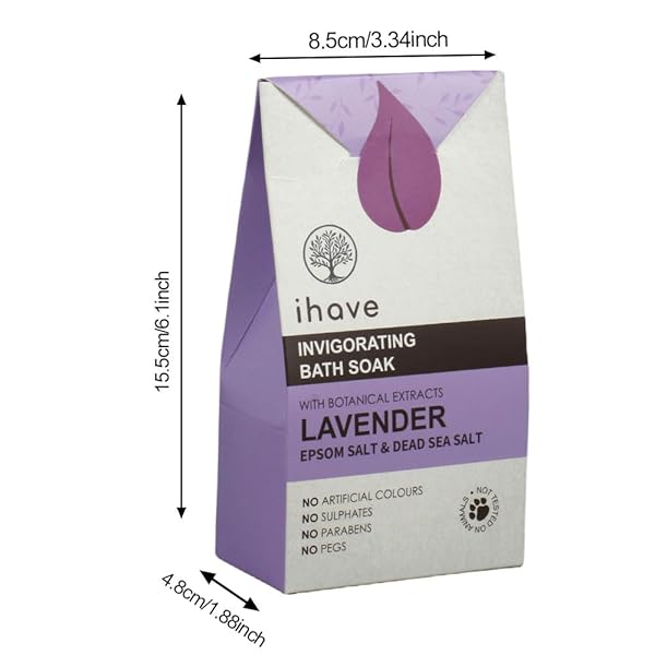 IHAVE EPSOM SALT & DEAD SEA SALT BATH SOAK WITH LAVENDER ESSENTIAL OILS, UNIQUE SPA GIFT IDEA, PORTABLE BATH SALTS GIFTS FOR HER AND HIM, IDEAL ANNIVERSARY OR BIRTHDAY GIFTS FOR WOMEN AND MEN