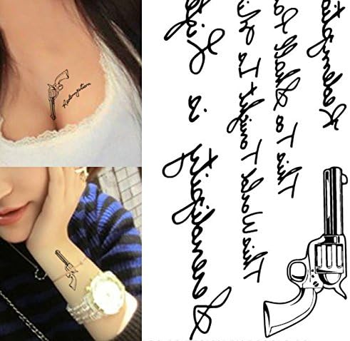 Body Art Temporary Removable Tattoo Stickers Gun Sticker Tattoo - FashionDancing