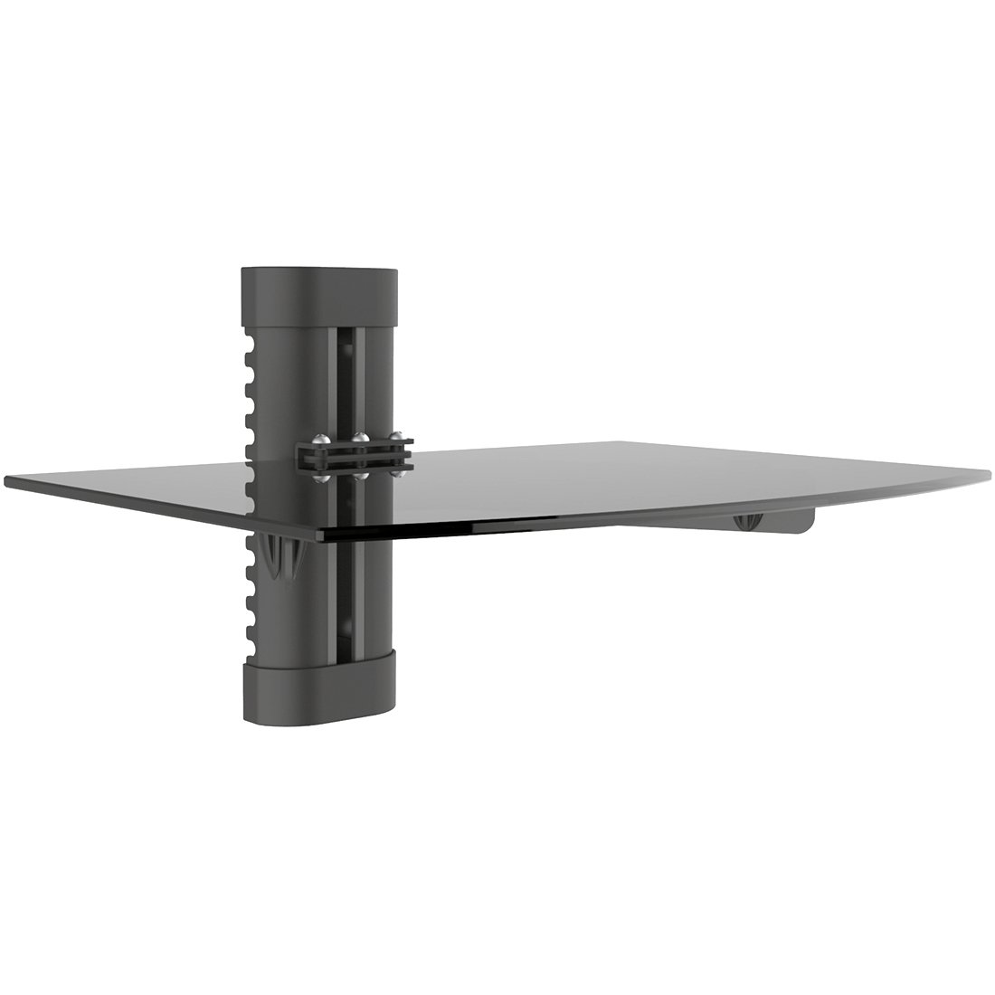 deleyCON Multimedia Wall Rack - Glass Rack for DVD, Blu-Ray, Hi-Fi Receiver, Video Game Console - Wall Bracket with Safety Glass Shelf