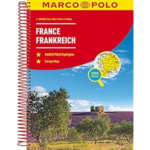 MARCO POLO Reiseatlas Frankreich 1:300 000: mit Europa 1:4 500 000 Spiral-bound – 3 december 2020