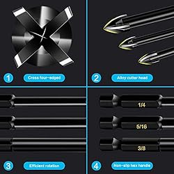 10-Piece Glass Concrete Drill Bit Set, Masonry