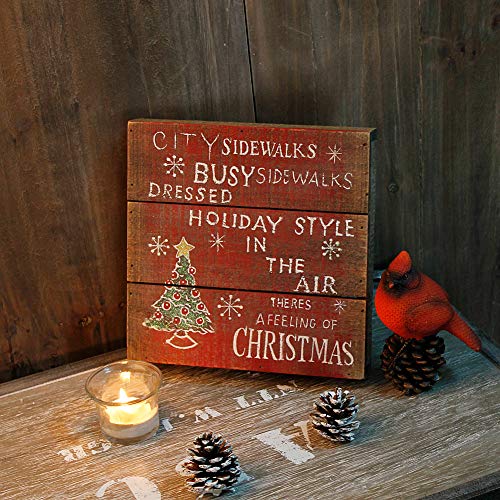 YK Decor Christmas Wood Plaque Decorative Wall Plaque Sign with Saying Rustic Pallet Wall Art Sign (Color C-8x8)