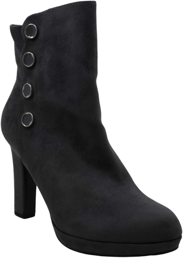 studded black leather booties