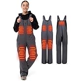 HENNCHEE Heated Insulated Bib Overalls for Women with 16000mAh Battery, Outdoor Snow bibs Warm Skiing Snowboard Pants