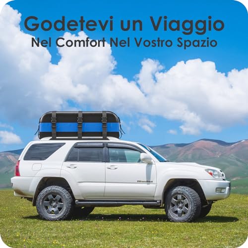 Rymopuey 20Cu.Ft/566L Car Roof Box, Waterproof 1000D Blue, Car Roof Box with Non-Slip Mat, 10 Straps, Car Roof Box and Folding Car with or without Luggage Rack