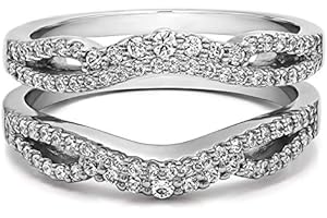 TwoBirch 0.57 Ct. Double Infinity Wedding Ring Guard Enhancer in Sterling Silver (CZ or MOISSANITE)