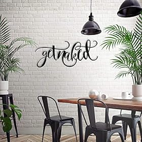 northshire Get Naked Sign 30"x12" - Metal Wall Decor for Bathroom, Motivational Quoute Metal Wall Art 51y3Zs4qF9L