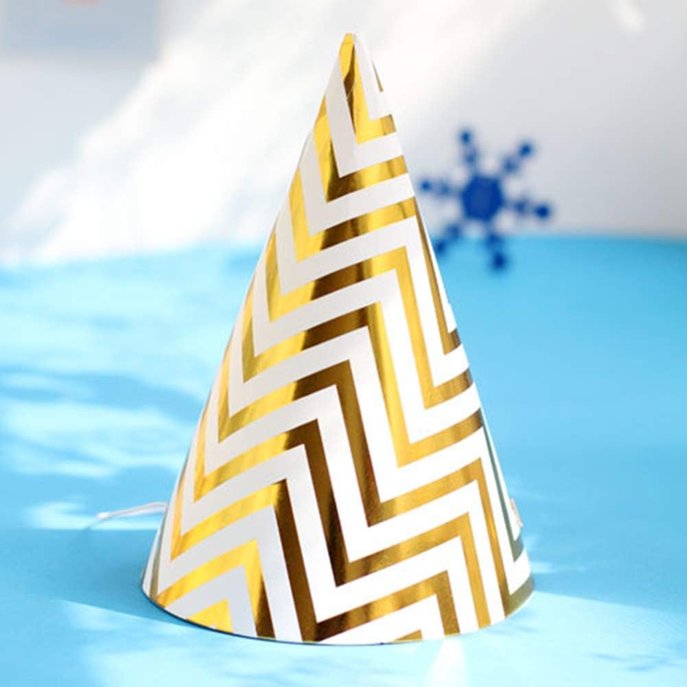 Gold Birthday Party Cone Hats, 12 ct: Clothing