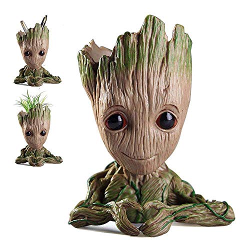 Flowerpot Treeman,Baby Groot Planter,Cute Green Plants Flower Pot,Pen Holder,Pencil Holder,Office Organizer,Guardians of The Galaxy Groot Pen Pot
