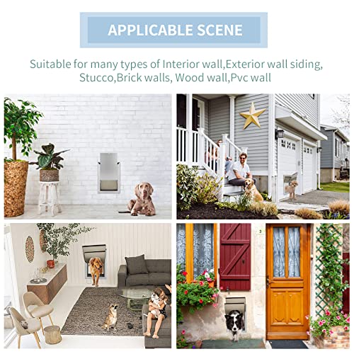 PATAPLUS Dog Door for Wall, Telescoping Tunnel, Aluminum Frame, Durable