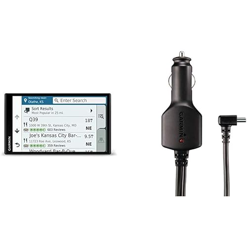 Garmin DriveSmart 61 NA LMT-S with Lifetime Maps/Traffic, Live Parking, Bluetooth,WiFi, Smart Notifications, Voice Activation, Driver Alerts & Portable Friction Mount - Frustration Free Packaging