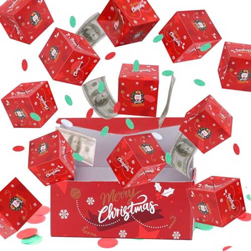BABORUI Money Surprise Box - Christmas Gift with Confetti Explosion for Women, Men, and Kids