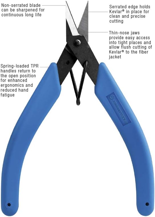 Jonard JIC-186 Kevlar Ergonomic Fiber Optic Cutter, 6" Length: Jonard Scissors: Industrial & Scientific