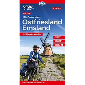 ADFC-Radtourenkarte 5 Ostfriesland / Emsland 1:150.000, reiß- und wetterfest, GPS-Tracks Download und Online-Begleitheft Landkaart – Gevouwen Kaart, 28 juni 2022