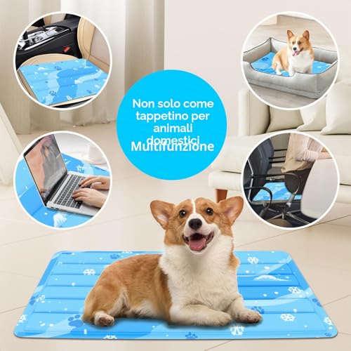 Aisuowa Cooling Mat for Dogs and Cats, Large Cooling Mat with Non-Toxic Gel, Durable and Anti-Scratch
