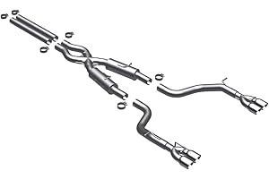 MAGNAFLOW EXHAUST PRODUCTS MagnaFlow Cat-Back Performance Exhaust System 16885 - Competition Series, Stainless Steel 3in Main Piping, Quad Split Rear Exit, Polished 3.5in Exhaust Tip - Challenger Performance Exhaust Kit