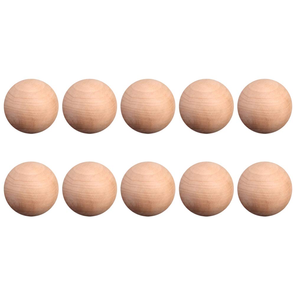 BESPORTBLE 10pcs Wooden Round Balls Unfinished Wood Round Balls Hardwood Birch Sphere Orbs for Crafts and DIY Projects
