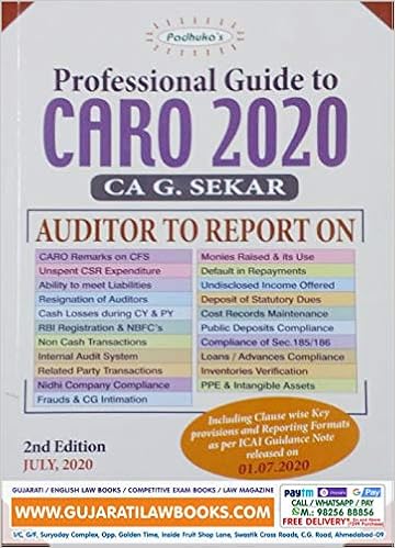 Professional Guide to CARO 2020 by CA G. Sekar - July, 2020 Edition