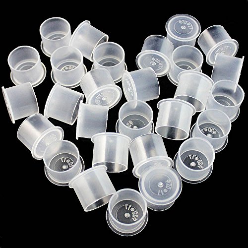 Tattoo Ink Caps Medium - 500PCS Disposable Plastic Tattoo Ink Cap with Base Tattoo Cups for Tattooing, Tattoo Ink, Tattoo Supplies (1412mm)