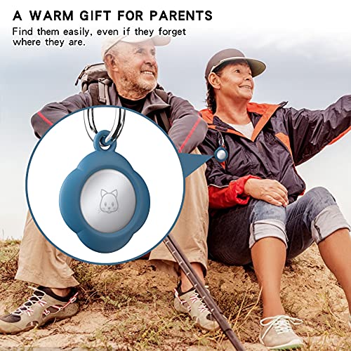 4 Pack Cases for Airtag 2021: Silicone Secure Holder Case with Keychain for AirTag Finder, Waterproof Anti-Scratch Anti-Lost Protective Cover for Airtag (Black/ White/ Blue/ Red)