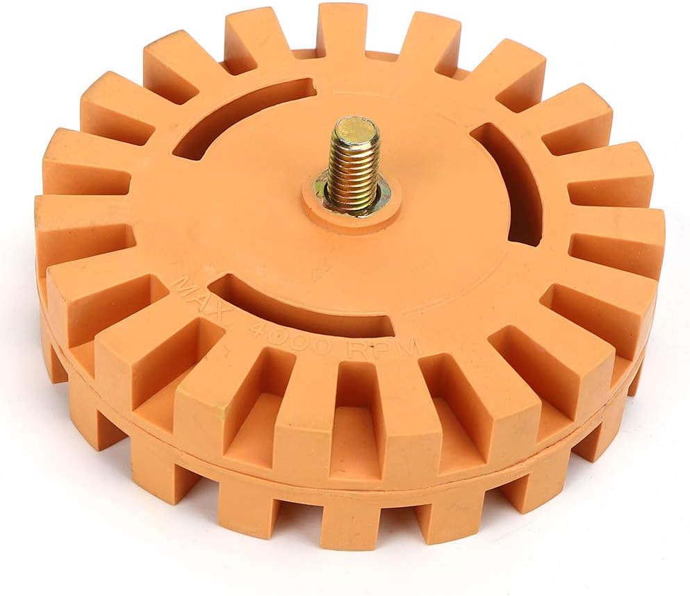 Rubber Eraser Wheel Sticker Removal Wheel, 4in Sticker Film Glue Remover, Pneumatic Decal Paint Cleaner Disc 25mm Diameter