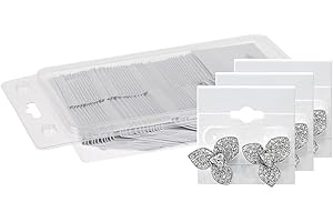 MOOCA 100 pieces of 1.5 x 1.5 inches Plain White Hanging Earring Cards Holder for Ear Studs, Velvet Plastic Display Earring Card Holder