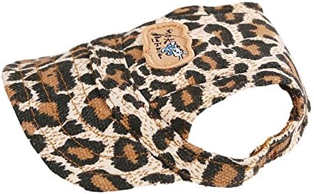 Easywin Pet Outdoor Accessories Elastic Chin Strap Doggy Puppy Dog Cat Visor Hat Sports Baseball Cap With Ear Holes Only for Small Dogs ( Leopard, Size S )