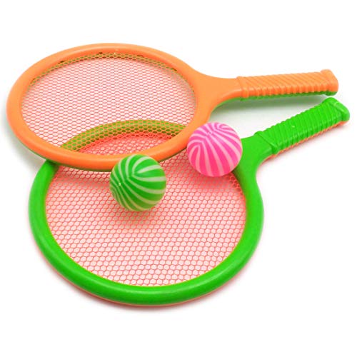 Children Kids Play Game Plastic Tennis Racket Sports Toy 2 Rackets Set - Thumbnail 7