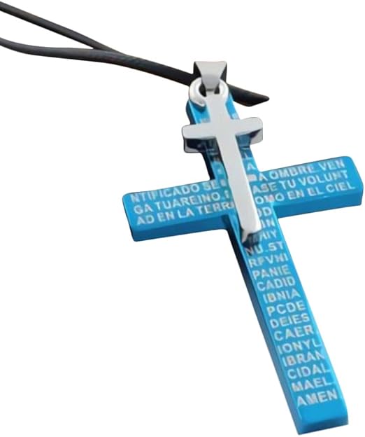 Amazon Co Jp Plus Nao プラスナオ ペンダントネックレス ネックレス ダブルクロス 十字架 クロス かっこいい アクセサリー メンズ ブルー 服 ファッション小物