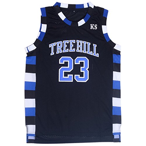 TUEIKGU Mens Ravens Basketball Jersey #23 Nathan Scott Sports Movie Jersey Black (Medium)