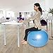 Pro Fitness 65cm Exercise Ball By KindTribal Elements: Anti-Burst/Slip Balance Gym Body Ball-For Yoga, Pilates, With Foot Pump-Flexible Therapeutic, Birthing-Use At Home-As Office Chair (Blue)