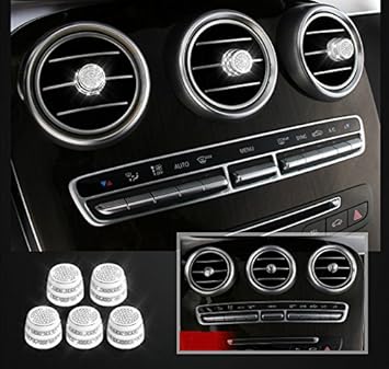 Amazon Com Boobo 5 Pcs Ice Out Ac Vent Knob Decorative Silver