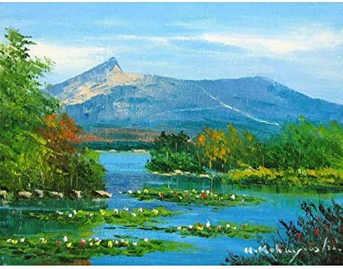 小林幸三 大沼湖 F10号 受注制作 オーバーのアイテム取扱 油彩画 油絵 Kan H010 F10c 山岳 北海道 自然 風景画