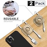 2 in 1 Reusable Cable Organizer Versatile Clip MACLESFIELD [2 Pack] Nano Gel Double Sided Adhesive Pad Non Slip Cord Management, Super Strong Grip Heavy Duty Durable Sticky Pad