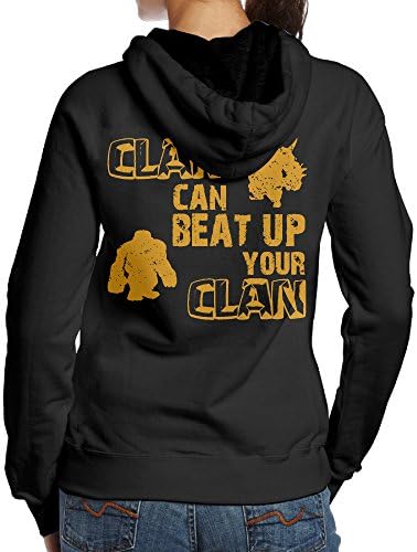 BNBN Women's My Clan Can Beat Up Your Clan Hooded Sweatshirt On The Back Size L Black