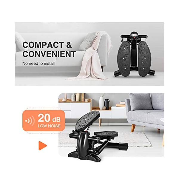 DACHUANG Steppers for Exercise, Exercise Step Machine with LCD Monitor Stepper Machine Fitness Aerobic Stepper Small and…