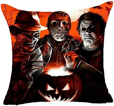 Fyon Ghost Freddy Toy Bear Doll Horror Game Cushion Cover Classic Game Pillow Cover Decorative Pillows for Sofa Car 18x18inch 10K