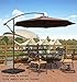 AMT Deluxe Adjustable Offset Cantilever Hanging 10' Patio Umbrella Cross Base Crank, Coffee