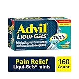 Advil Liqui-Gels Minis Pain Reliever / Fever Reducer Liquid Filled Capsule, 200mg Ibuprofen, Temporary Pain Relief (160 Count)