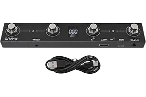 Wireless 4-Button for MIDI Footswitch Controller for On-the-Go Musicians,Rechargeable 300mAh, Metal Build, USB + BLE, Support