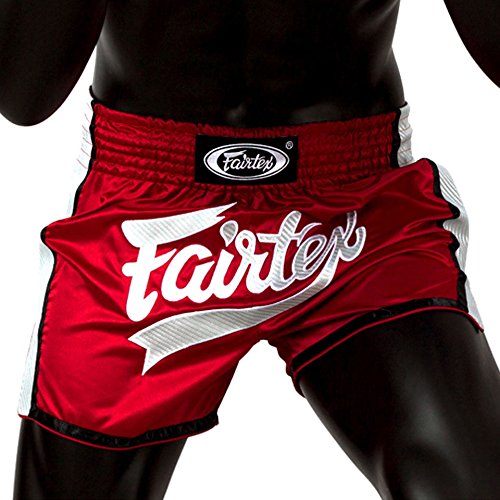 FairtexRed-White Slim Cut Muay Thai Boxing Shorts - BS1704