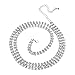 Pixnor Fashion Women's Sexy Rhinestone Body Belly Chain Waist Chain Bikini Chain