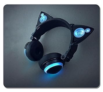 Personalized Top-Quality Textured Surface Water Resistent Mousepad Cat Ear Headphones Customized Non-Slip Gaming Mouse Pads